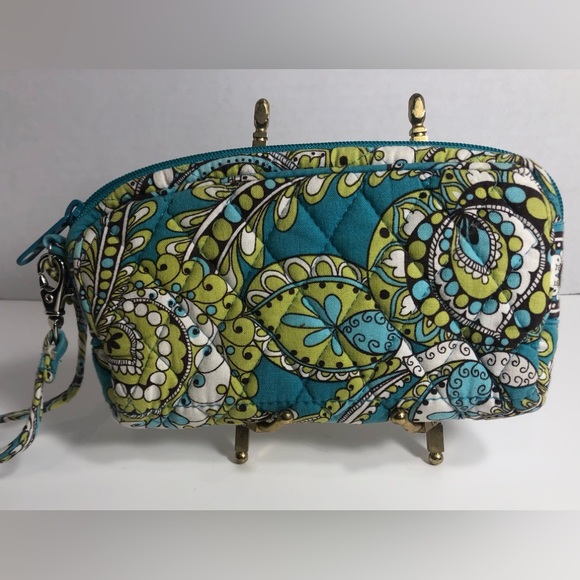 3 Retired Vera Bradley Peacock Pattern - Tote, Wristlet Purse and Checkbook Case - Picture 6 of 16